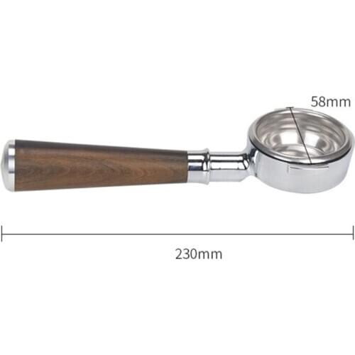 58mm Coffee Machine Filter Holder E61 Bottomless Portafilter with Wooden Handle Dropshipping