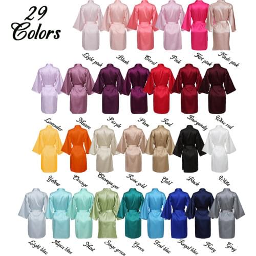 Satin silk robes for women Gown Robes Wedding Robe Bride Bridesmaid Dressing Gown Bridesmaid custom letter print robe