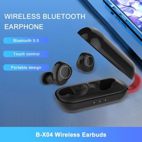 KINGSTAR B-X04 Bluetooth Headphone Wireless Earbuds with Mic Noise Reduction Touch Control Waterproof Headset with Charging Case