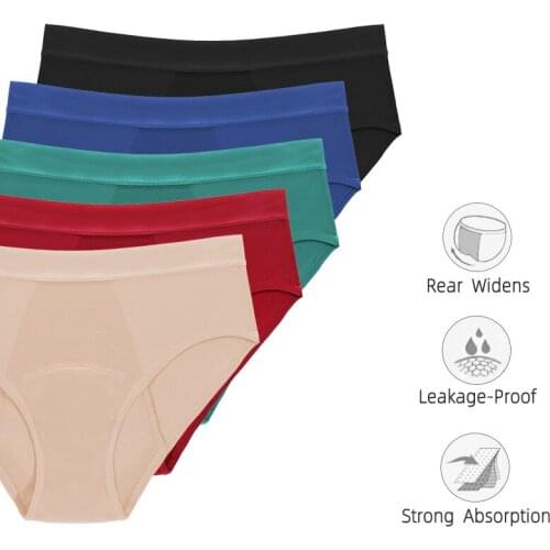 4 Layer Menstrual Trousers Menstrual Panties For Periods Womens Bamboo Fiber Cotton Reusable Anti Leakage Absorbent Underwear