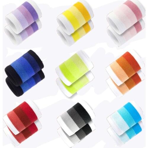 Colorful Cotton Sport Sweatband Wristband Wrist Protector Running Badminton Basketball Brace Nylon Sweat Band For Gym Yoga