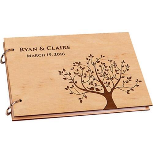 Wooden Tree Wedding Guest Book Personalized Wedding Tree Guest Book Signature Album Custom Rustic Wedding Guestbooks