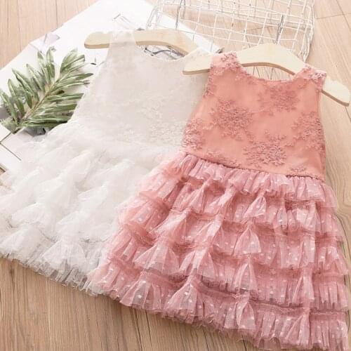 Baby Lace Dress 2020 Summer New Girls Childrens Clothing Childrens Fluffy Gauze Dress