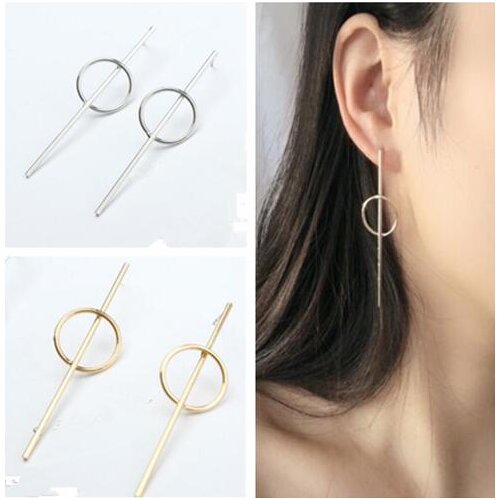 Ex604 Europe Fashion Vintage simple punk alloy geometric Circle studs earrings Womens Jewelry Accessories
