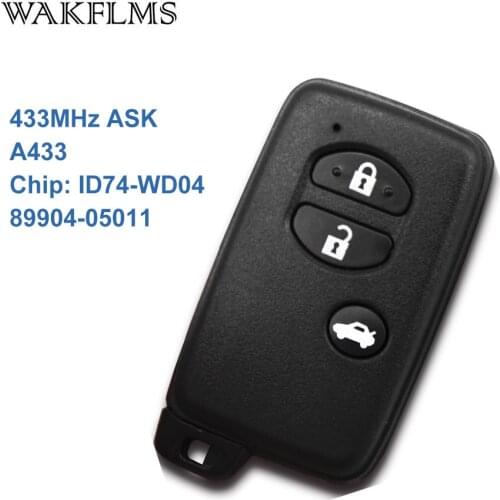 3 Buttons 433MHz Board No A433 ID74-WD04 Chip Black Keyless Go / Entry Remote Car Key For Toyota Avensis 89904-05011