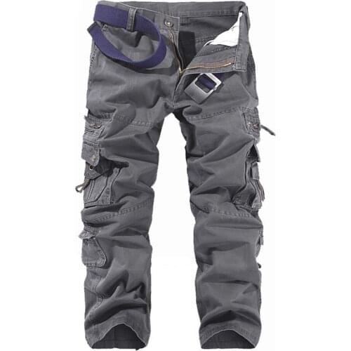 Mens Overalls Multi-Pocket Outdoor Trousers Army pants Tactical Straight Loose Cotton Autumn Winter Elasticity Europe America