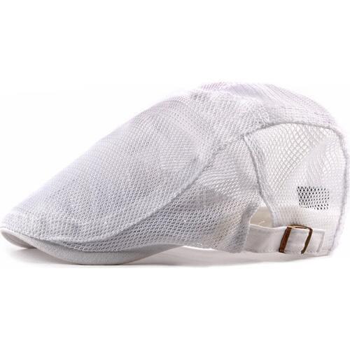 LDSLYJR Summer Solid Color Mesh Newsboy Caps Men Flat Peaked Cap Women Painter Beret Hats 02