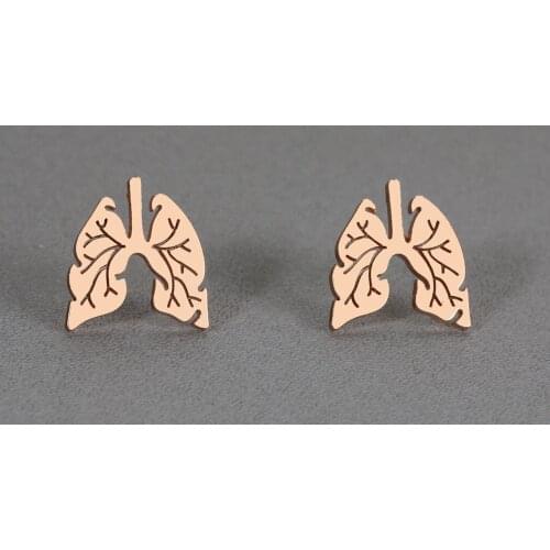 Lungs Earrings Anatomy Skeleton Anatomical Human Stud Earring for Women Men Medical Doctor Nurse Jewelry Gift Bijoux