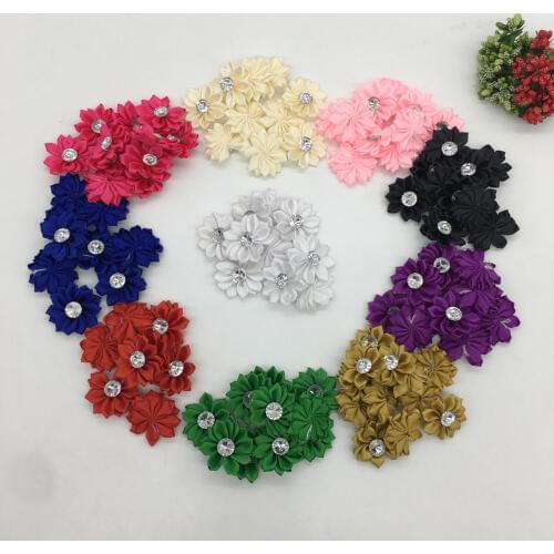 Polyester tape Rhinestone artificial flower head flower wedding Christmas home decoration DIY wreath scrapbook gift box craft