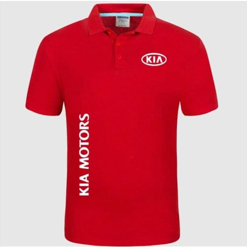 Summer Shirts Brand New Mens KIA logo Polo Shirt unisex Polo shirt Men Cotton Short Sleeve shirt clothes Size