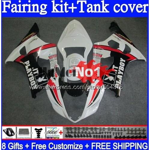 +Tank For SUZUKI GSX R1000 GSXR-1000 GSX-R1000 GSXR1000 K2 67MC.67 K3 GSXR 1000CC 1000 CC 03 04 2003 2004 Red White Fairings