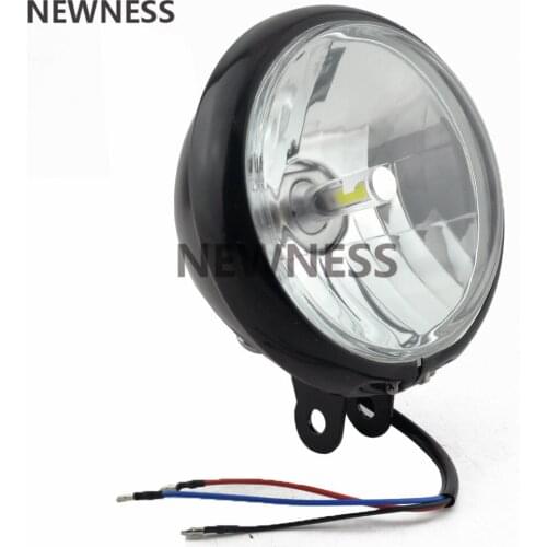 Motorcycle Black 5.75" 5 3/4inch Headlight Round Ring Vintage Headlamp High Low Beam For Harley Dyna Sportster Softail Costoms