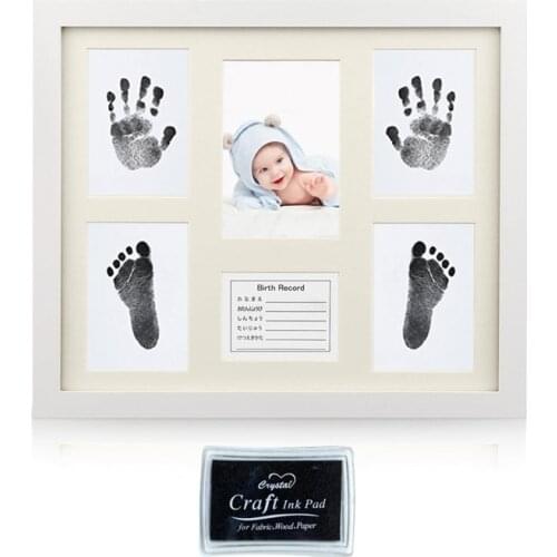 Newborn Handprint Footprint Picture Frame Baby Birthday Keepsake Photo Ornaments 69HE
