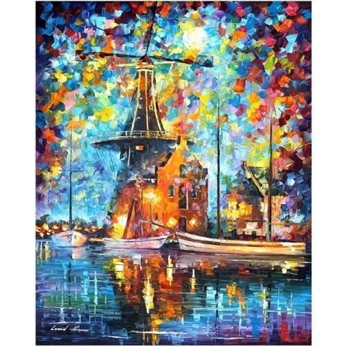 Landscape Paint By Numbers Abstract Oil Painting DIY Craft Handmade Kits Picture For Drawing Coloring By Numbers Home Decoration
