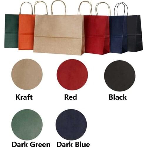 10PCS kraft gift paper bag with handle 32X25X11CM / horizontal Multifunction wedding party bag/Fashionable cloth shoes bags