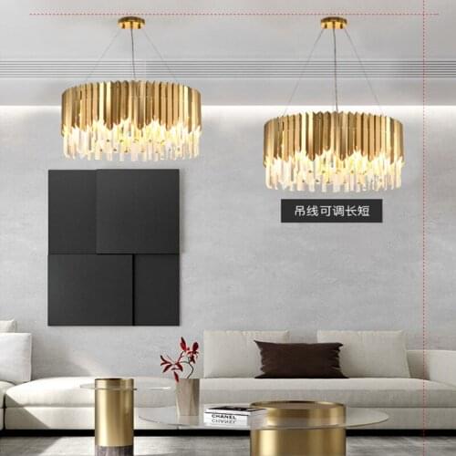 Postmodern Golden Crystal Stainless Steel Pendant Lights.Pendant light Suspension Luminaire Lampen Lustre For Foyer