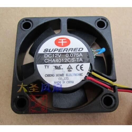 Superred CHA4012CS-TA DC 12V 0.075A 40x40x10mm 3-wire Server Cooling Fan