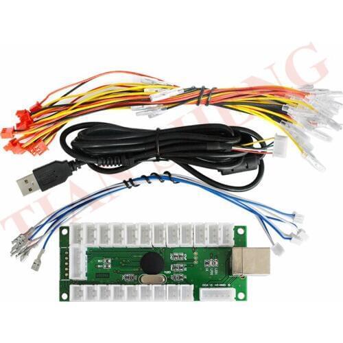 2 Players LED 4 In 1 USB Encoder Board PC Fit Arcade Joystick LED Push Buttons To XBOX 360 For Windows For Android System & MAME