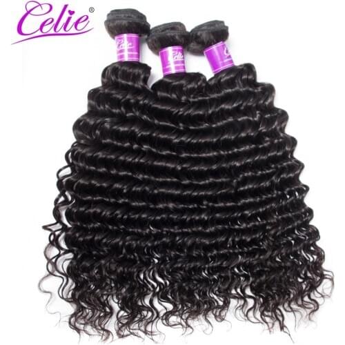 10-28 Inch Brazilian Hair Weave Bundles Deal Brazilian Deep Wave 3 Bundles 100% Remy Human Hair Bundles