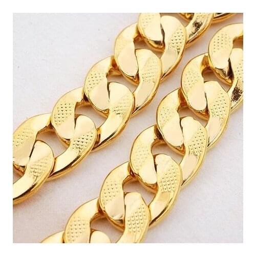 Fashion jewelry ,jewellry necklace.9mm 600mm hot chain 18k yellow gold filled necklace ,gold necklace ,18k necklace