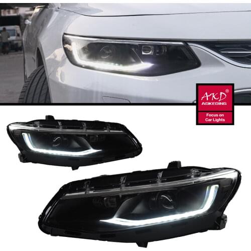 2pcs Car Styling for chevrolet Malibu XL Headlight 2016 2017 DRL Bi Xenon Lens HI LOW Parking HID Fog Lamp Taillight LED