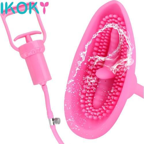 IKOKY Vagina Sucking Tongue Vibrator Vacuum Pussy Pump Nipple Vibrator Clitoris Stimulation Sex Toys For Women Masturbation