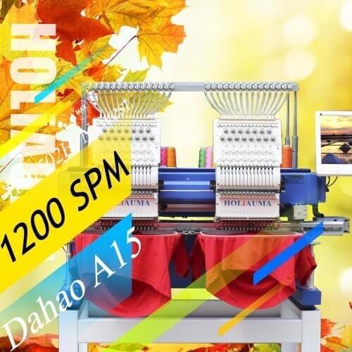 10 Years Service!!!Brother v3 T Ajima 2 Head 15 Needles China Flat T-Shirt Hat Computer Embroidery Machine for Sale Servo Motor