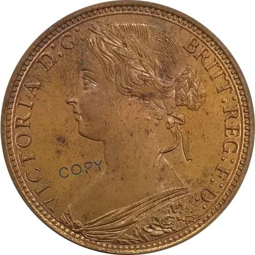 1871 United Kingdom 1 One Penny Victoria 2nd portrait Red Copper collectibles Copy Coin