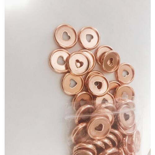 200PCS 23mm Rose Glod Color Heart Disc Binder DIY Discbound Loose Leaf Binding Mushroom Hole Loose Leaf Rings Binding Notebook