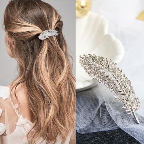 30pcs/lot DIY Simple Multi Alloy Feather Hair Clips Drill Classic Bang Hairpin Hair Styling Tools Accessories HA1466