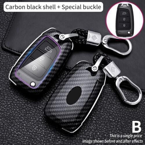 ABS Carbon Fiber Car Remote Key Case Cover For Hyundai Elantra Solaris i30 i35 i40 Kona Tucson Azera Grandeur IG Accent Santa Fe