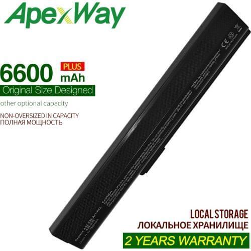 ApexWay 6600mAh 9 Cell Laptop Battery for Asus A31-K52 A41-K52 A42-K52 A32-K52 A52 K52J A52J K52 K42 Series 70-NXM1B2200Z