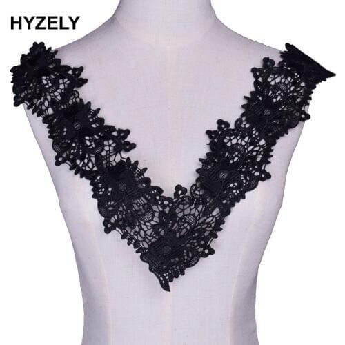 Applique Flower Lace Neckline Collar Fabric DIY Handmade Wedding Dress Lace Collar For Sewing Supplies Crafts BW031