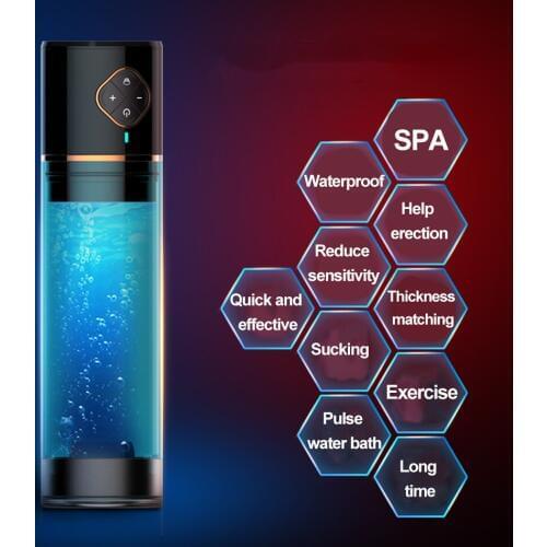 Automatic Water Penis Pump Male Penis Enlargement Device Penile Erection Training Extender Enhancer Vacuum Pump Sex Toy For Man