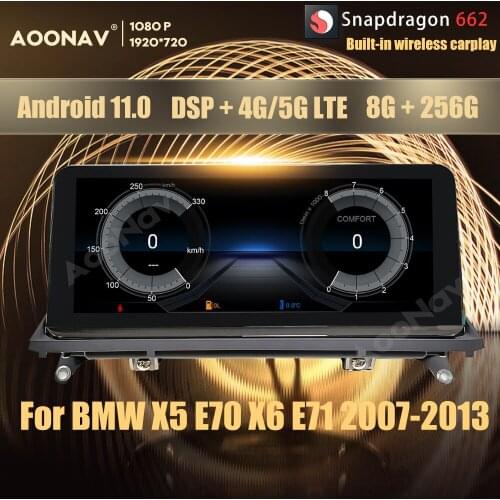 10.25 Inch Snapdragon 662 Android 11.0 car radio For BMW X5 E70 F15 X6 F16 E71 2007-2019 multimedia player DVD Stereo 8+256GB