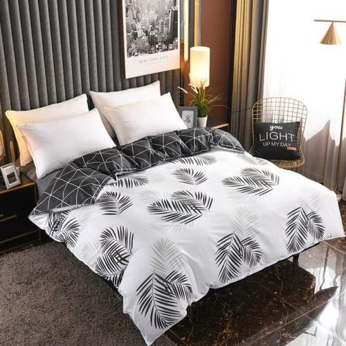 Banana Leaf Printed White Duvet Cover Quilt Cover Comforter Case 150x200cm 180x220cm 200x230cm 220x240cm Size Home Textile