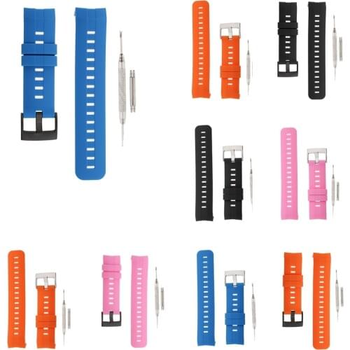 Blesiya Silicone Strap Replacement Watch Band Tool Spring Bar for Suunto