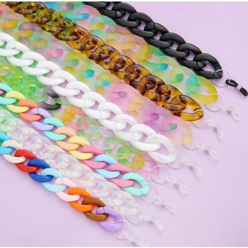 Fashion Acrylic Sunglasses Chains Lanyard Women Anti-slip Reading GlassesFor Necklace Bracelet Making Colorful Chain Beads
