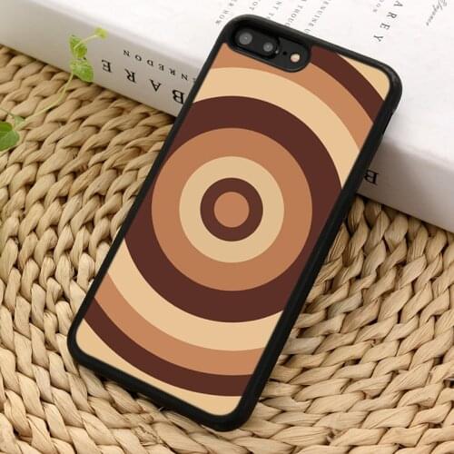 Brown Latte Circles Coque Phone Case Cover for iPhone 5 SE2020 6s 7 8 Plus X XR XS 11 12 Mini Pro Max Galaxy S8 S9 S10 S20 S21