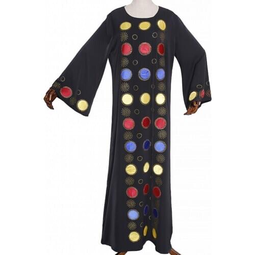 Black Long Africa Dress African Dresses For Women Dashiki Party Diamond Robe Femme African Clothes Ladies Plus Size Africa Dress