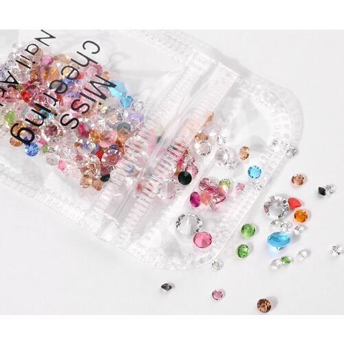 Colorful Mix Color Size Hotfix Rhinestone Glass AB Crystal DIY 3D Nail Art Tips Decorations Manicure tools