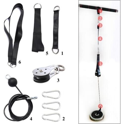 DIY Loading Pin Lifting Triceps Rope Machine Fitness Pulley Cable System Workout Adjustable Length Home Gym Sport Accessories