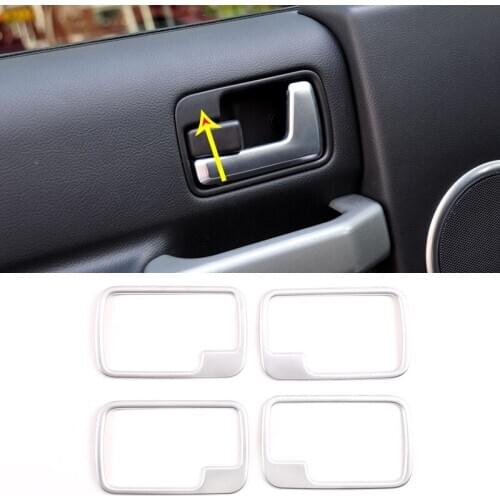 For Land Rover Discovery 3 Inner Handle Frame Decorative Sticker Abs Silver 4-Piece Set Car Interior Accessories