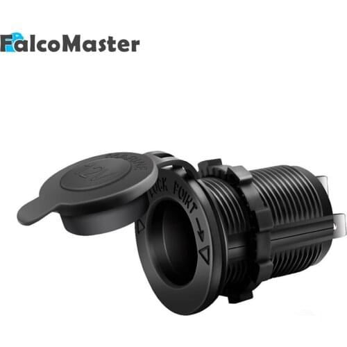Cigarette Lighter Socket 12V 24V Motorcycle Car Auto Boat Tractor Power Outlet Socket Receptacle Waterproof Plug Black