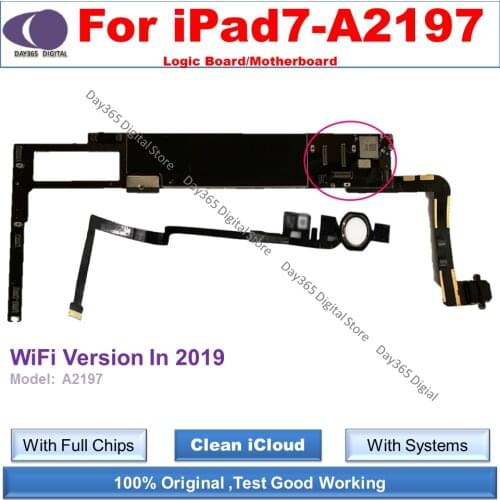 ICloud free Unlocked Motherboard for iPad 7 Logic Board for A2197 WiFi Cellualr In 2019 With Full Sysytems With Full Chips