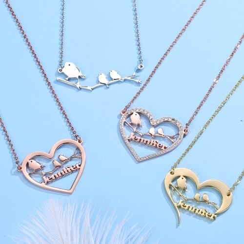 Customized Iced Out Heart Name Necklace For Mom Personalized Stainless Steel Gold Chain Necklaces BlingBling Mothers Day Gifts