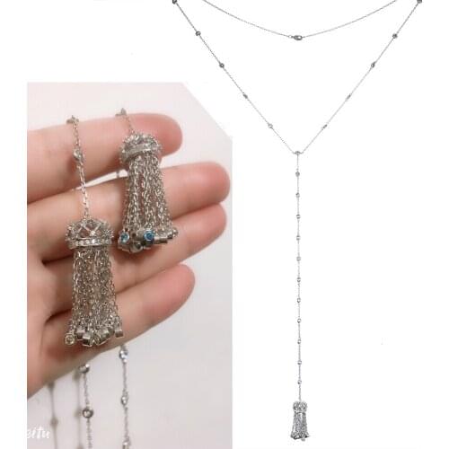 Delicate Elegant Simple Design Long Chains Pendant Necklace for Women Girlfriend Valentines Day Present Top Quality