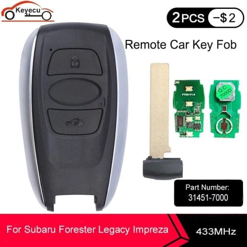 KEYECU Keyless GO Smart Key 433MHz H/8A/RF430 Chip P1=F3 Denso 14AHK for Subaru Forester Legacy Impreza XV BRZ 2014 2015 2016 17