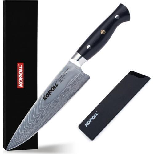 Konoll 8" Chef Kitchen Knife Damascus 67 Layers Super Steel Razor Sharp Knife Professional Chef Knife with G10 handle, gift box