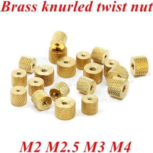 20pcs M2 M2.5 M3 M4 Brass pineapple Knurled nut hand tighten nuts twist cylindrical Knurl copper nut